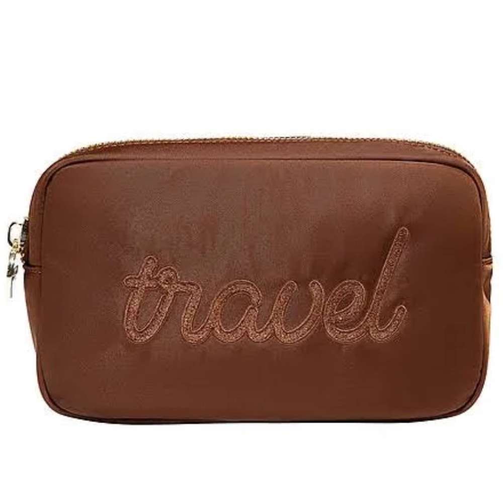 Stoney Clover Lane Chocolate Brown Travel Bag with Gold Zipper